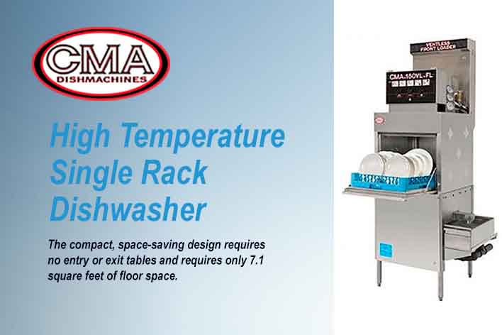 CMA High Temperature Single Rack Dishwasher