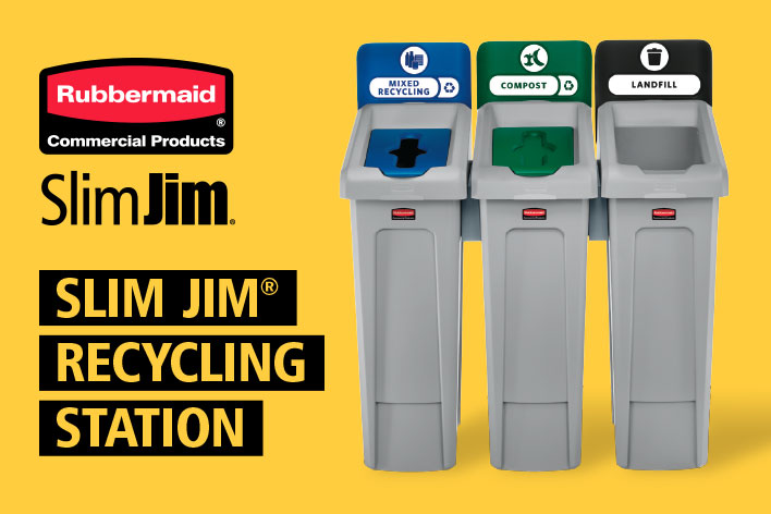 Rubbermaid Commercial Slim Jim® Recycling Stations