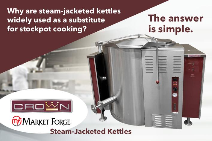 Crown Steam and Market Forge Gas Steam-Jacketed Kettles